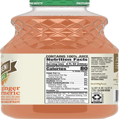 Rw Knudsen, Organic Carrot Ginger Turmeric, 32 Fl Oz