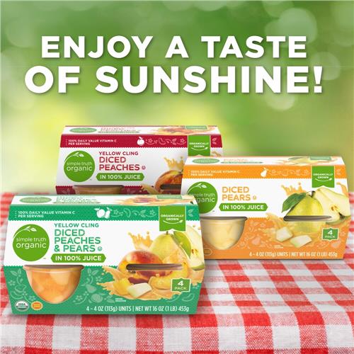 Simple Truth Organic Diced Pear Cups in 100% Juice 4 ct / 4 oz