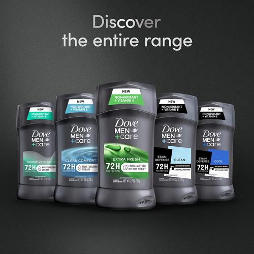 Dove Men+Care Extra Fresh Mens Antiperspirant Deodorant Stick Extra Fresh Twin Pack With 72-Hour Sweat & Odor Protection With 1/4 Moisturizing Cream & Long-Lasting Citrus Scent 2.7 Oz