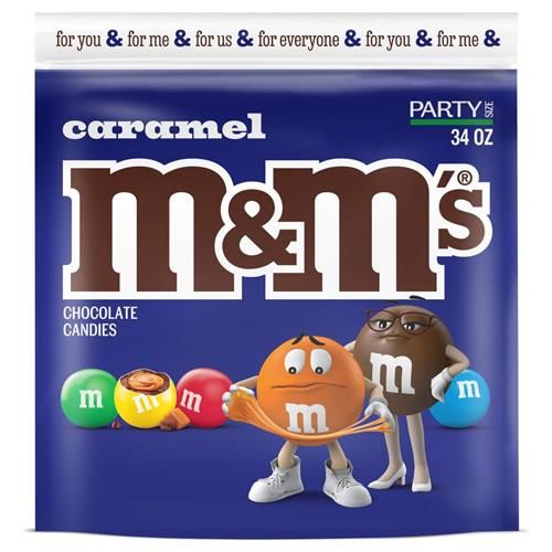 M&Ms Caramel Milk Chocolate Candy Bulk Pack, Party Size, 34 Oz Bag