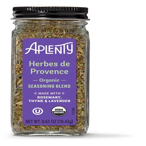 Aplenty, Organic Herbes De Provence Seasoning Blend, 0.65 Oz