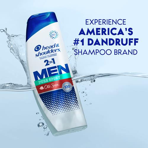 Head And Shoulders Mens 2 In 1 Dandruff Shampoo And Conditioner, Anti-Dandruff Treatment, Old Spice Pure Sport For Daily Use, Paraben Free, 28.2 Oz