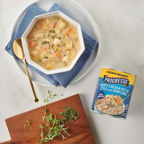 Progresso Hearty Chicken Pot Pie Style With Dumplings Soup, Rich And Hearty Canned Soup, 18.5 Oz