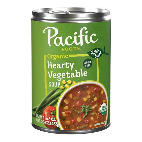Pacific Foods Organic Hearty Vegetable Soup, Plant Based, 16.3 Oz Can