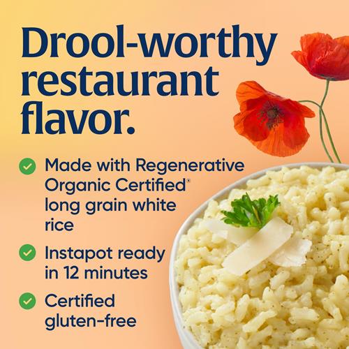 Lundberg Organic Creamy Parmesan Risotto Seasoned Rice - Regenerative Organic Certified Arborio Rice & Seasoning Mix, Gluten Free, 5.5 Ounce Box