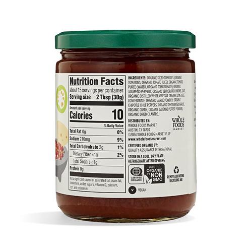 Whole Foods Market Organic Salsa, Restaurant Style Medium, 16 Ounce