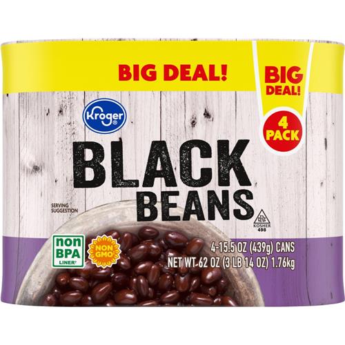 Kroger Black Beans 4 ct / 15.5 oz