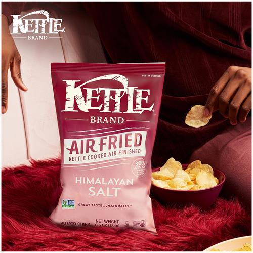 Kettle Brand Potato Chips, Air Fried Himalayan Salt Kettle Chips, 6.5 Oz Bag