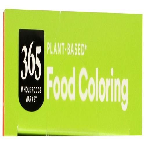 Whole Foods Market, Plant-Based Food Coloring (Red, Yellow, Green & Blue Bottles), Gluten-Free, 0.3 Fl Oz Each, 1.2 Fl Oz Total