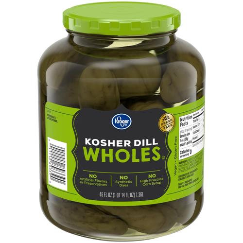 Kroger Kosher Whole Dill Pickles 46 fl oz