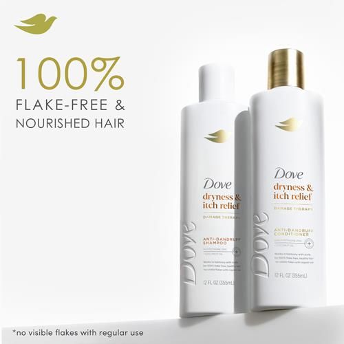 Dove Damage Therapy Derma Conditioner Dryness + Itch For Flaky Scalp With Pyrithione Zinc And Coconut Oil 12 Fl Oz