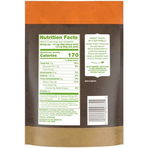 Simple Truth Chipotle BBQ Flavored Pistachios 7 oz