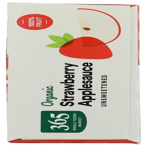 Whole Foods Market, Organic Strawberry Applesauce Pouches, Unsweetened, 3.2 Ounce (Pack Of 4)