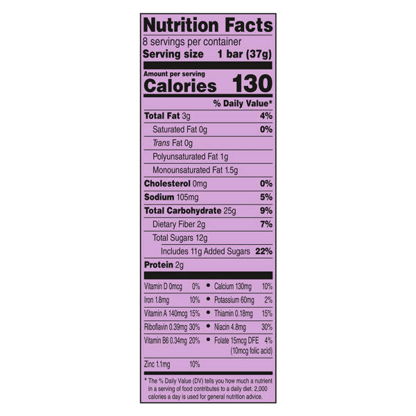 Millville Cherry Fruit and Grain Cereal Bars, 8 count