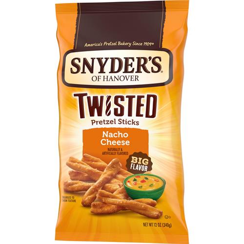 Snyders Of Hanover, Nacho Cheese Twisted Pretzel Sticks, 12-Oz. Bag