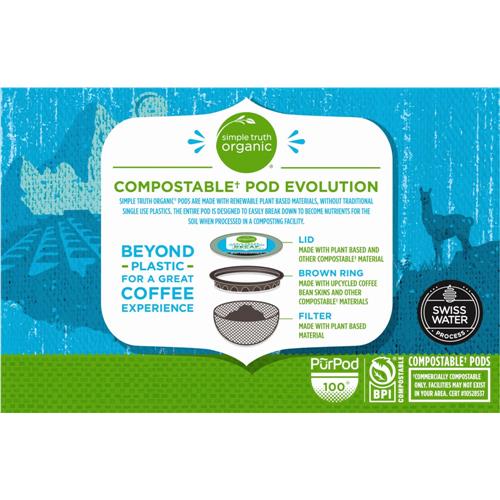 Simple Truth Organic Decaf 100% Peruvian Medium Roast Coffee Pods 12 ct