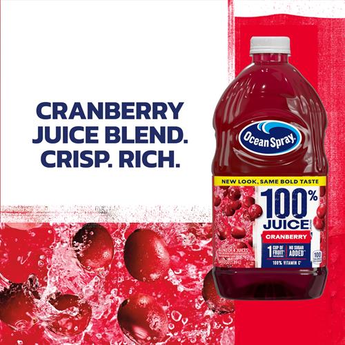 Ocean Spray 100% Juice Cranberry Juice Blend, 64 Fl Oz Bottle (Pack Of 1)