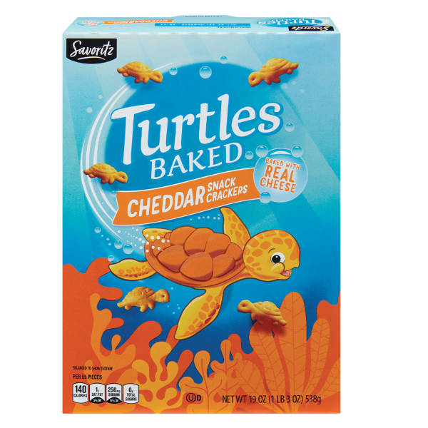 Savoritz Turtle  Baked Cheddar Snack Crackers, 19 oz