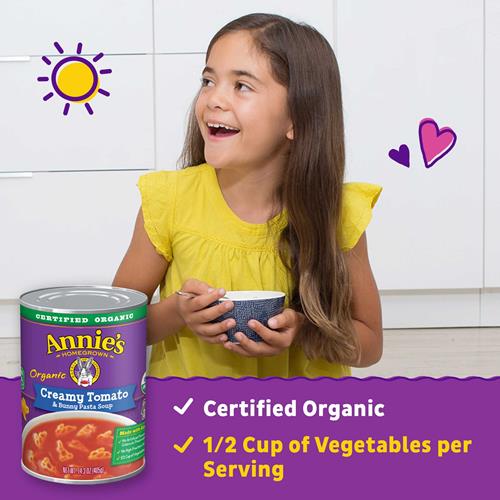Annie’S Creamy Tomato And Bunny Pasta Canned Soup, Ready To Serve, 14.3 Oz