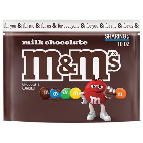 M&Ms Milk Chocolate Candy, Sharing Size, 10 Oz Resealable Bag