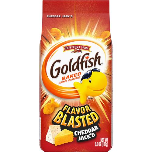 Goldfish Flavor Blasted Cheddar Jackd Crackers, Snack Crackers, 6.6 Oz Bag