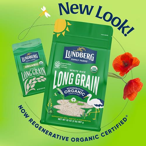 Lundberg White Rice, Regenerative Organic Certified – Non-Sticky, Aromatic Long Grain Rice, Responsibly Grown In California, 32 Oz