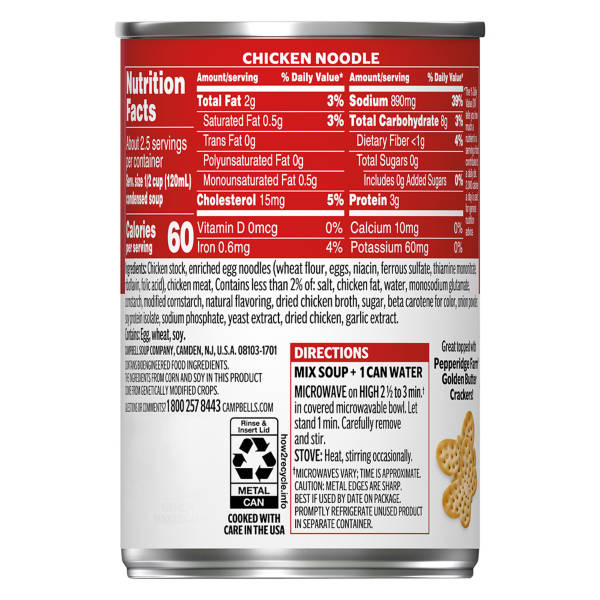 Campbell's Condensed Chicken Noodle Soup, 10.75 oz Can