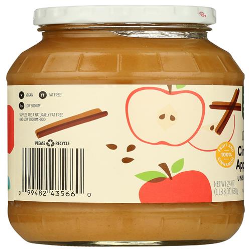 Whole Foods Market, Organic Cinnamon Applesauce, Unsweetened, 24 Ounce