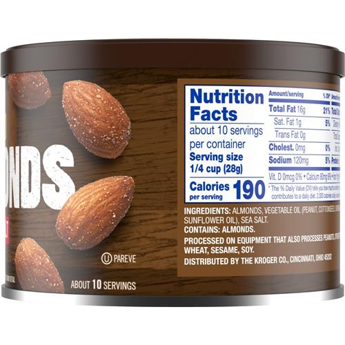 Kroger Roasted Almonds with Sea Salt 10 oz