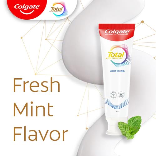 Colgate Total Whitening Toothpaste, Mint Toothpaste, 5.1 Oz Tube, 2 Pack