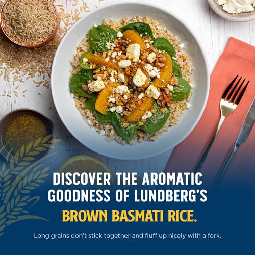 Lundberg Organic Basmati, Long-Grain Brown Rice – Non-Sticky, Fluffy & Aromatic, 32 Oz