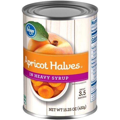 Kroger Canned Apricot Halves in Heavy Syrup 15.25 oz