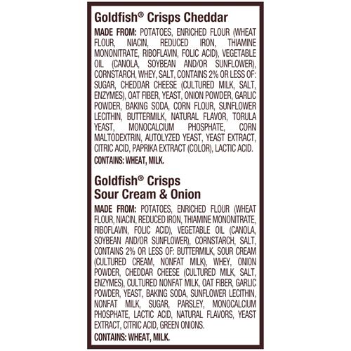 Goldfish Crisps Baked Chip Crackers Variety Pack, 0.8 Oz Snack Packs, 9 Pk