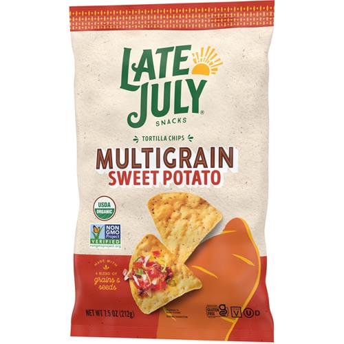 Late July Snacks Organic Multigrain Sweet Potato Tortilla Chips, 7.5 Oz
