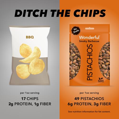 Wonderful Pistachios No Shells, Smoky Barbecue Flavored Nuts, 11 Ounce Resealable Bag, Protein Snacks, Gluten Free, Healthy Food