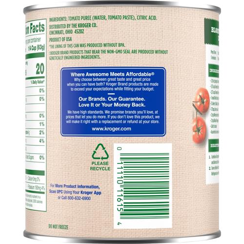 Kroger Tomato Puree 28 oz