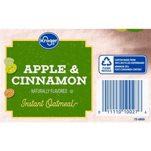 Kroger Apple & Cinnamon Instant Oatmeal 10 ct