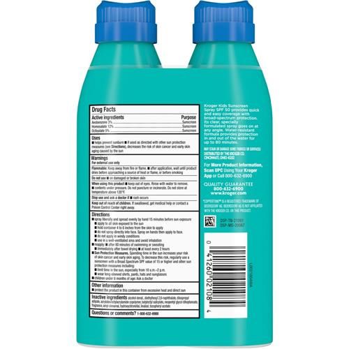 Kroger SPF 50 Kids Sunscreen 2 pk