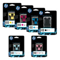 New, Pre-Owned - HP 02 Black and Color Ink Cartridges-6 Pack