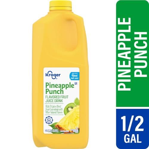 Kroger Pineapple Punch From Concentrate Flavored Fruit Juice Drink 1/2 gal