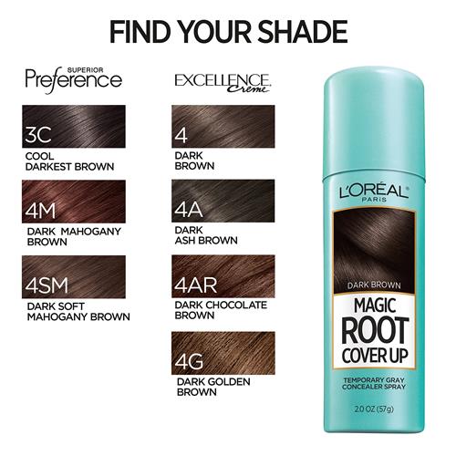 Loreal Paris Root Cover Up Temporary Gray Concealer Spray, Hair Color Spray With Filling & Thickening Coverage, Dark Brown, Packaging May Vary