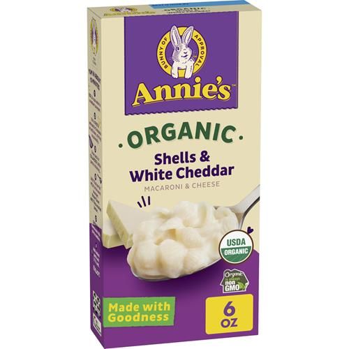 Annies Organic Macaroni And Cheese, Shells And White Cheddar, 6 Oz