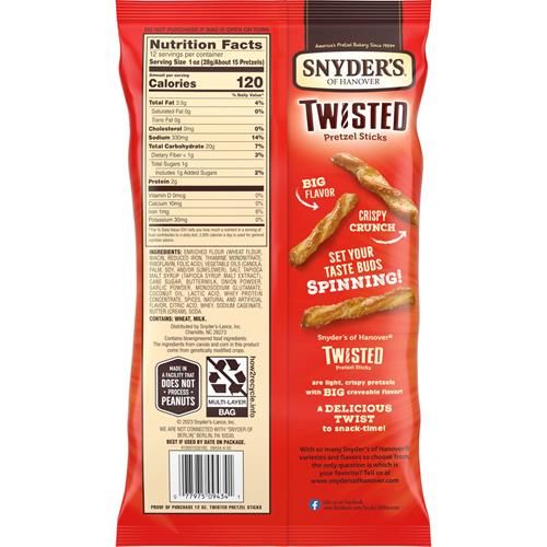 Snyders Of Hanover, Seasoned Twisted Pretzel Sticks, 12 Oz Bag