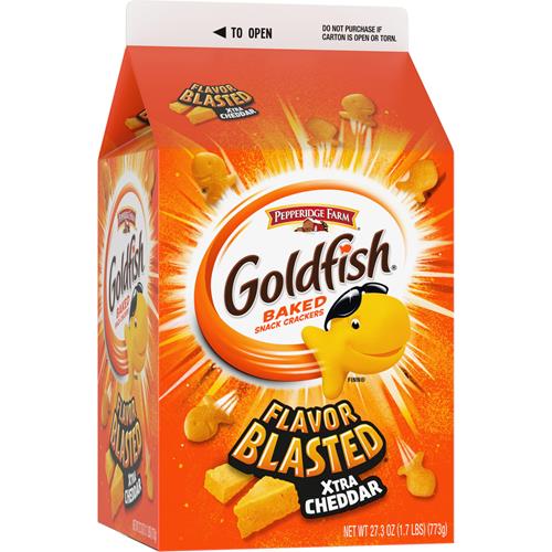 Goldfish Flavor Blasted Xtra Cheddar Cheese Crackers, 27.3 Oz Carton