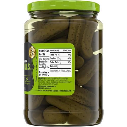 Kroger Whole Kosher Baby Dill Pickles 24 fl oz