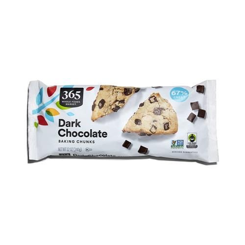 Whole Foods Market, Dark Chocolate Baking Chunks, 12 Ounce