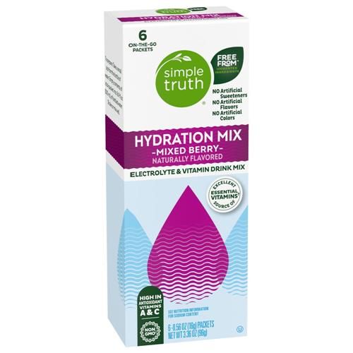 Simple Truth Electrolyte Naturally Flavored Mixed Berry Drink Mix Packets 6 packets / 0.56 oz
