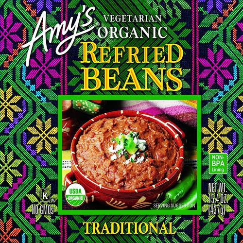 Amys Organic Refried Beans Canned, Traditional Refried Beans, Vegan Gluten Free And Vegetarian, 15.4 Oz