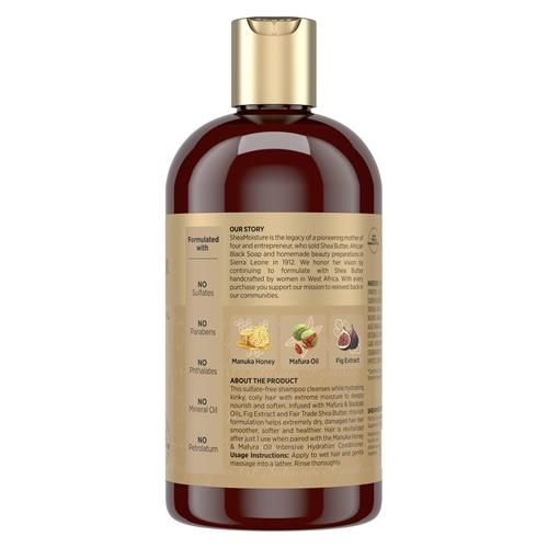 Sheamoisture Intensive Hydration Shampoo For Dry, Damaged Hair Manuka Honey And Mafura Oil Sulfate-Free 13 Oz