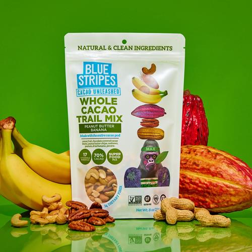 Blue Stripes Peanut Butter Banana Whole Cacao Trail Mix, 8 Oz